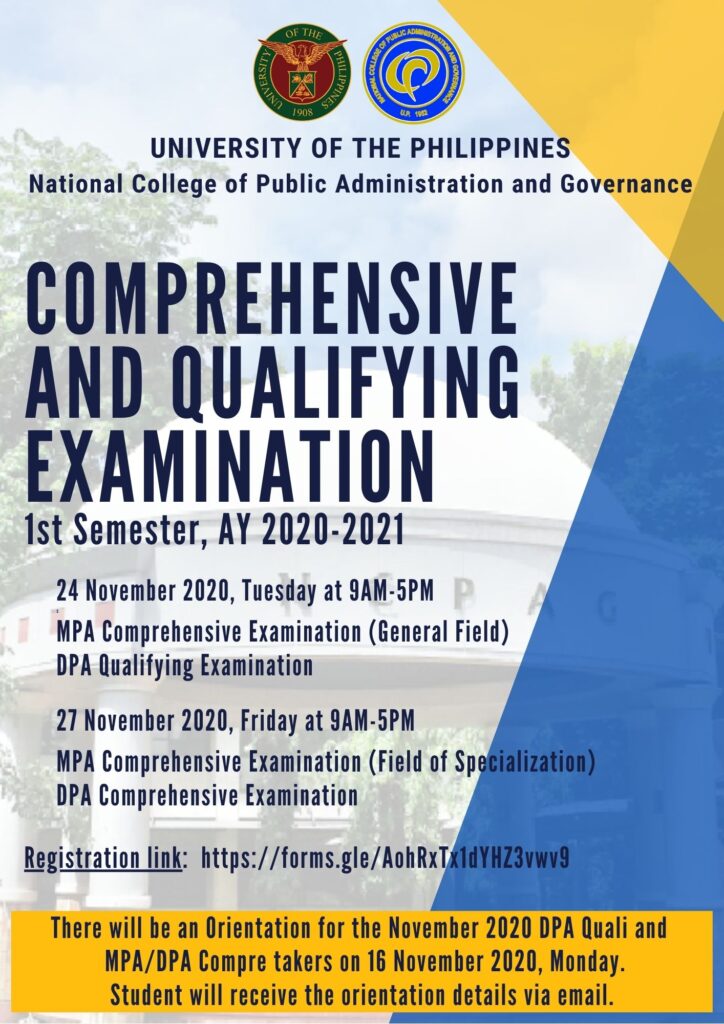 Comprehensive and Qualifying Examination for 1st Sem 2020-2021 - NCPAG ...